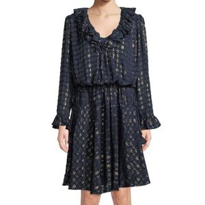 TORY BURCH Jasmine Metallic Stripe Dress